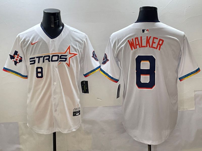 Men Houston Astros #8 Walker White Four generations Joint Name 2025 Nike MLB Jersey style 7->houston astros->MLB Jersey